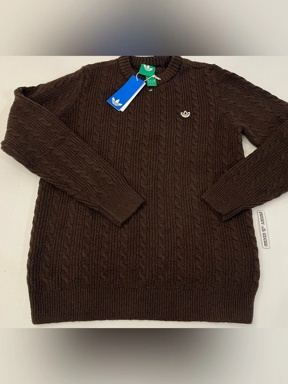 Adidas Originals Golf Cable Knit Sweater Brown Crewneck